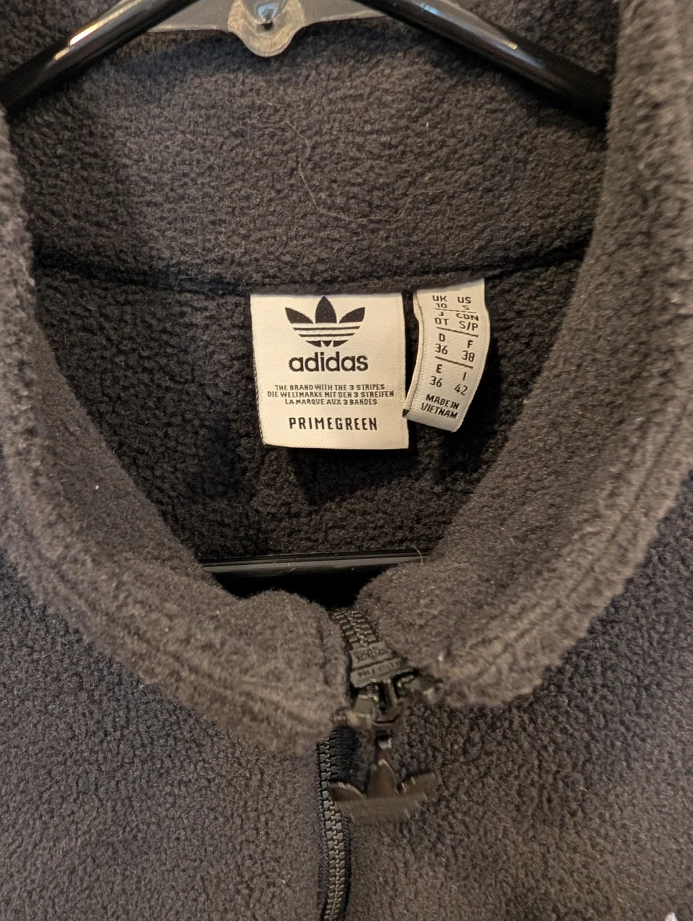 adidas Black Fleece PrimeGreen Quarter-Zip Jacket with White Stripes Size Small - Picture 5 of 6